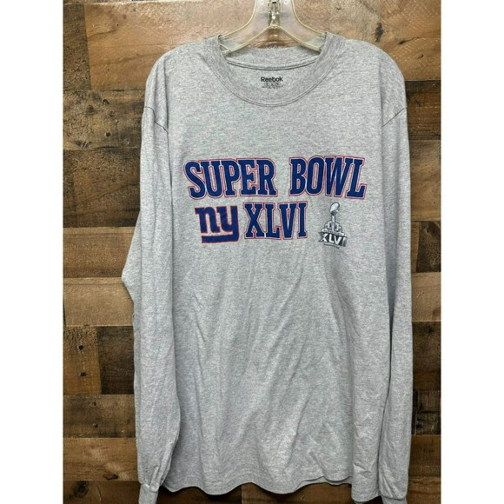 Reebok Super Bowl 46 New York Giants Men's Long Sleeve Size X-Large